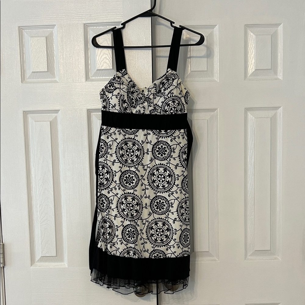 Speechless Black and White Floral Mini Dress